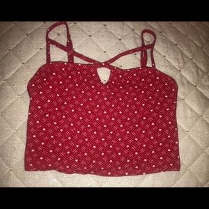 Red crop top.